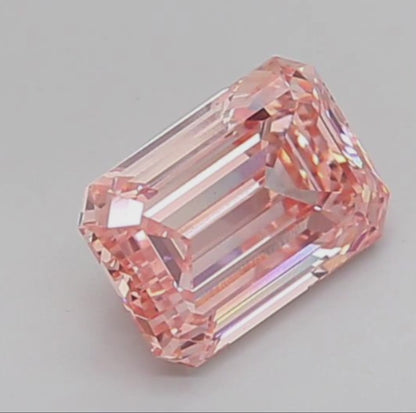 IGI Certified 2.57 Carat Fancy Intense Pink Emerald Cut Lab Grown Diamond, Elegant & Rare