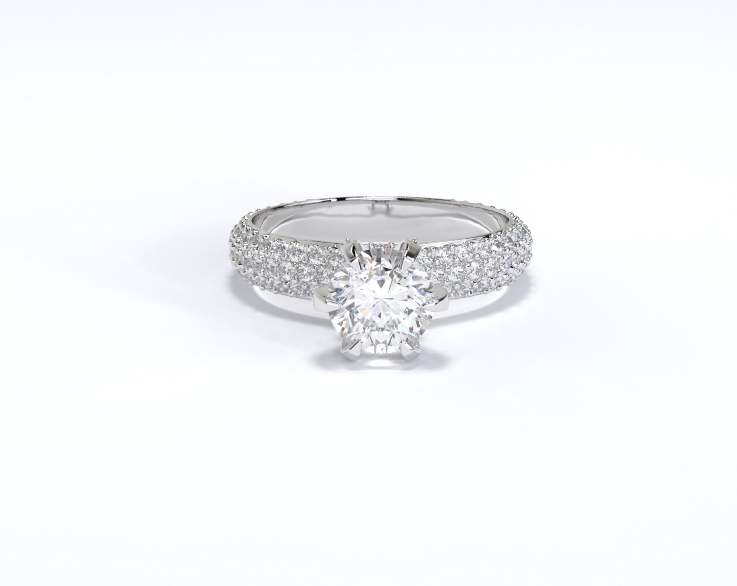 Yellow Gold Pave Band Pear Halo Black Rutilated Quartz Engagement Ring - JayKrishna Diamond