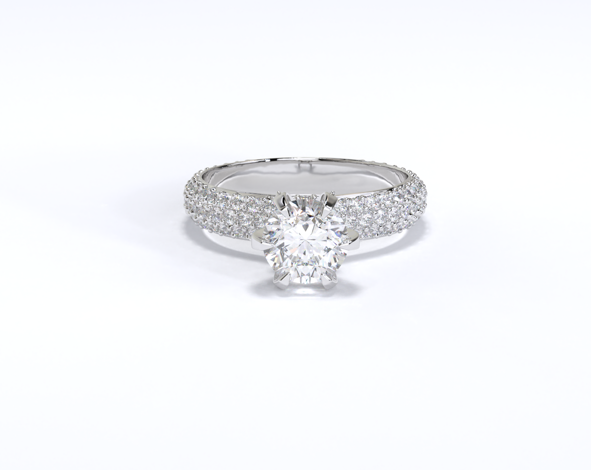 Yellow Gold Pave Band Pear Halo Black Rutilated Quartz Engagement Ring - JayKrishna Diamond