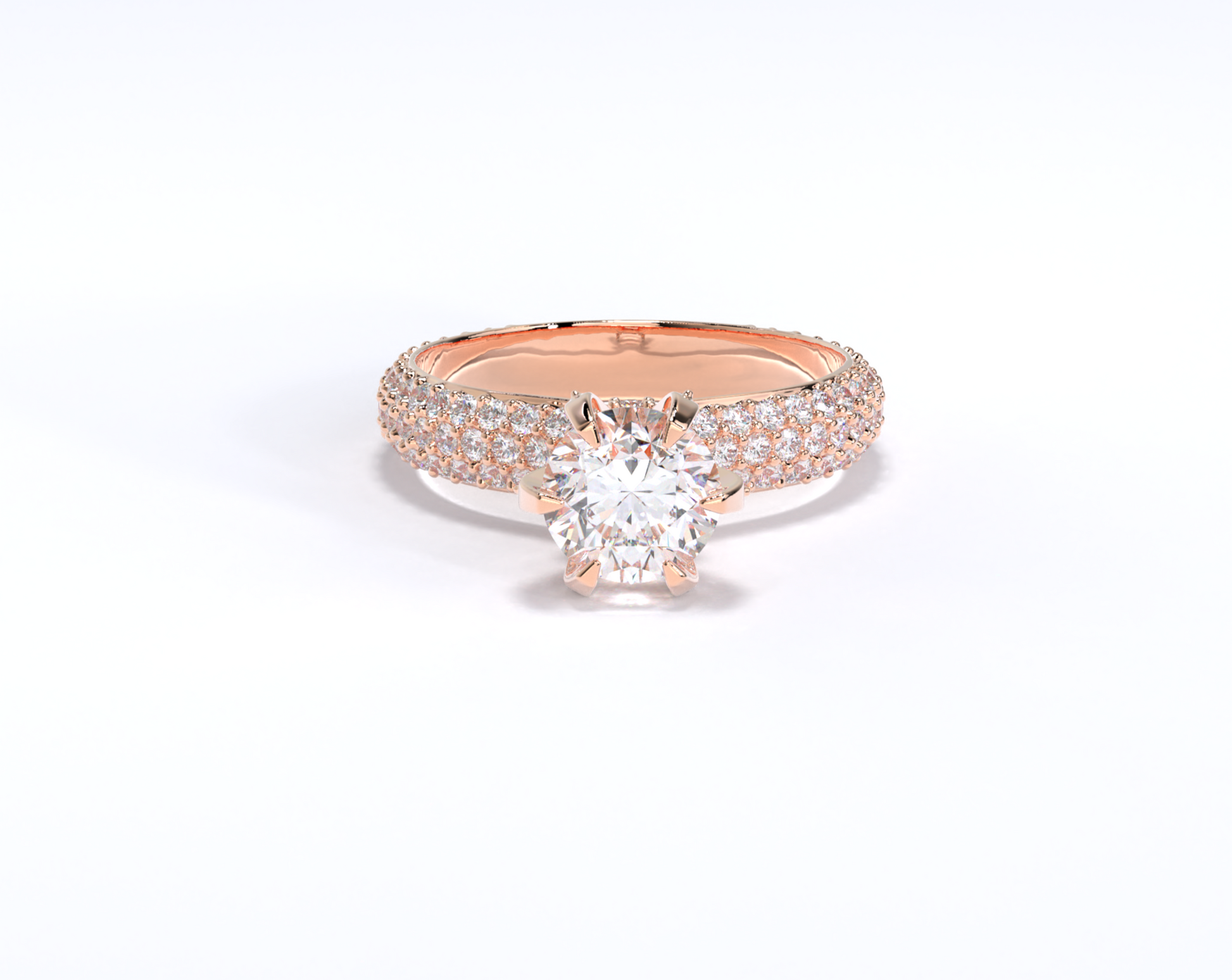 Yellow Gold Pave Band Pear Halo Black Rutilated Quartz Engagement Ring - JayKrishna Diamond