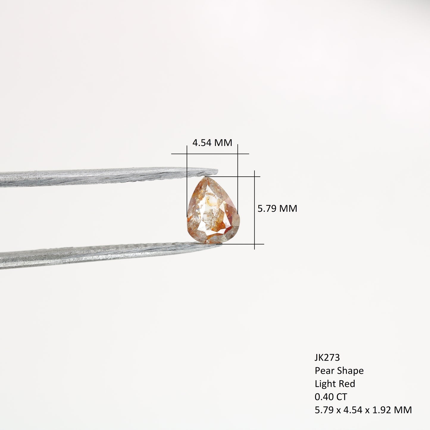 Unique 0.40 CT Light Red Pear Cut Diamond | Perfect for Engagement Rings | Valentine's Gift - JayKrishna Diamond
