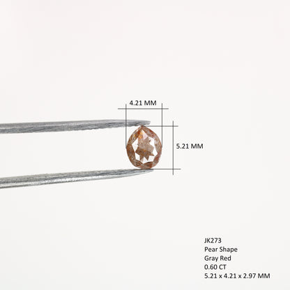 0.60 CT Red Natural Pear Diamond Engagement Ring: Perfect Valentine’s Gift for Your Girlfriend - JayKrishna Diamond