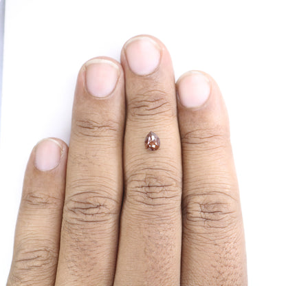 0.73 CT Red Colour Pear Shape Natural Diamond | Solitaire Pear Diamond For Engagement Ring | Anniversary Pear Diamond Ring Gift For Wife - JayKrishna Diamond