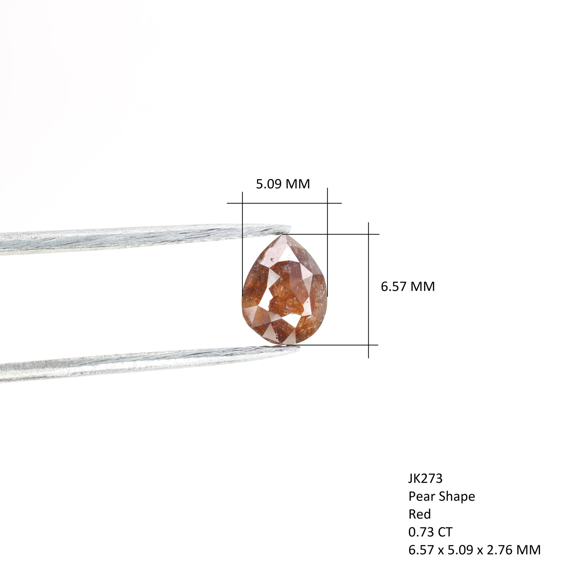 0.73 CT Red Colour Pear Shape Natural Diamond | Solitaire Pear Diamond For Engagement Ring | Anniversary Pear Diamond Ring Gift For Wife - JayKrishna Diamond