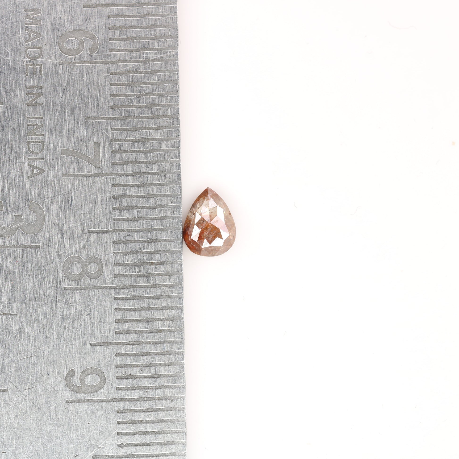 0.67 CT Red Peach Pear Diamond for Engagement Ring - Solitaire Pear Prong Set Ring for Valentine's Day or Anniversary Gift - Unique Gemstone for Custom Jewelry Designs - JayKrishna Diamond
