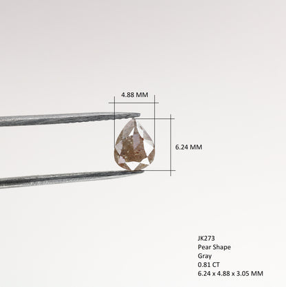 0.81 CT Pear Shape Natural Loose Diamond Gray Color | Pear For Diamond Jewelry - JayKrishna Diamond