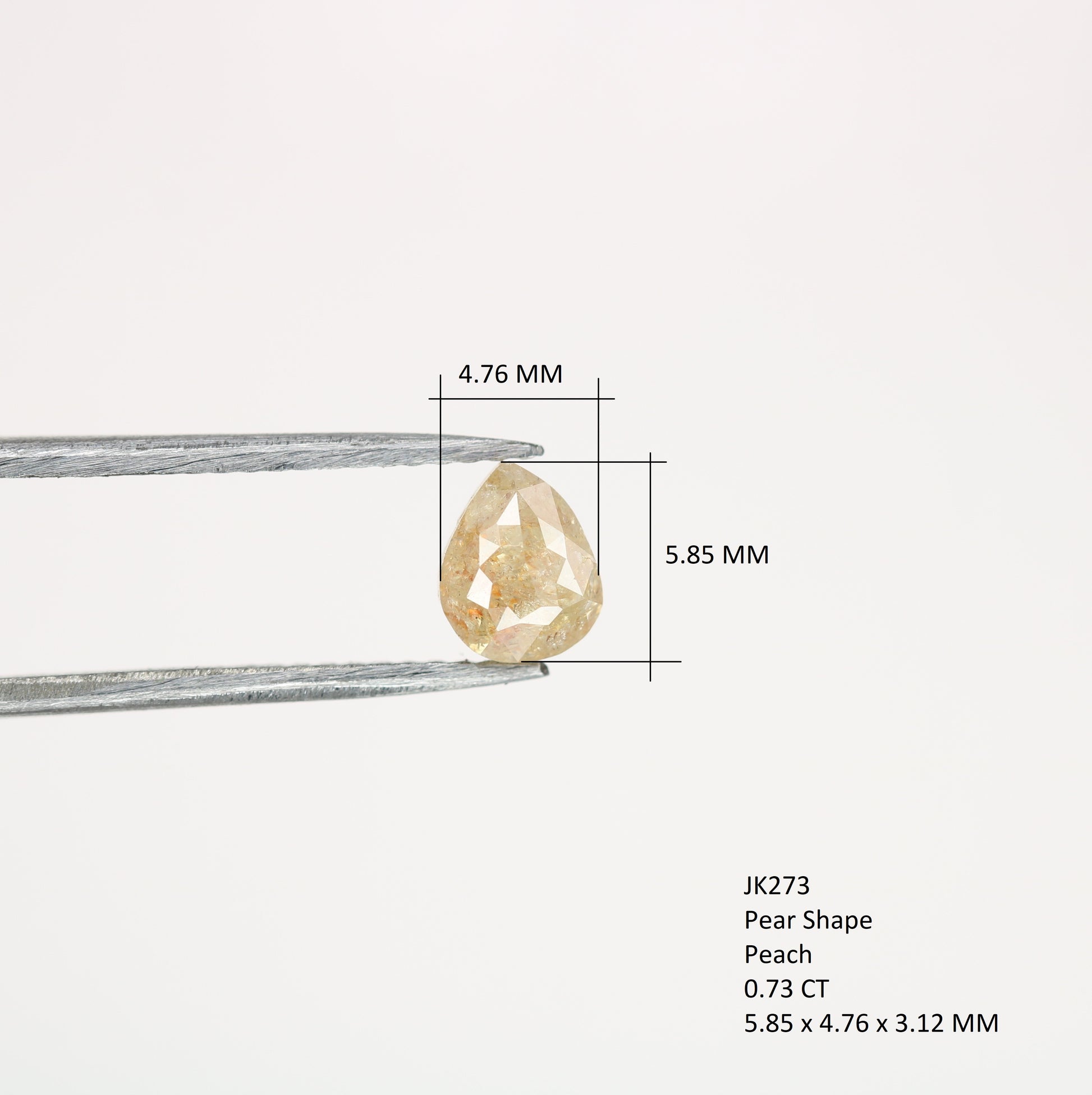 0.73 CT Pear Cut Peach Diamond For Engagement Ring | Peach Pear Natural Loose Diamond For Sale - JayKrishna Diamond