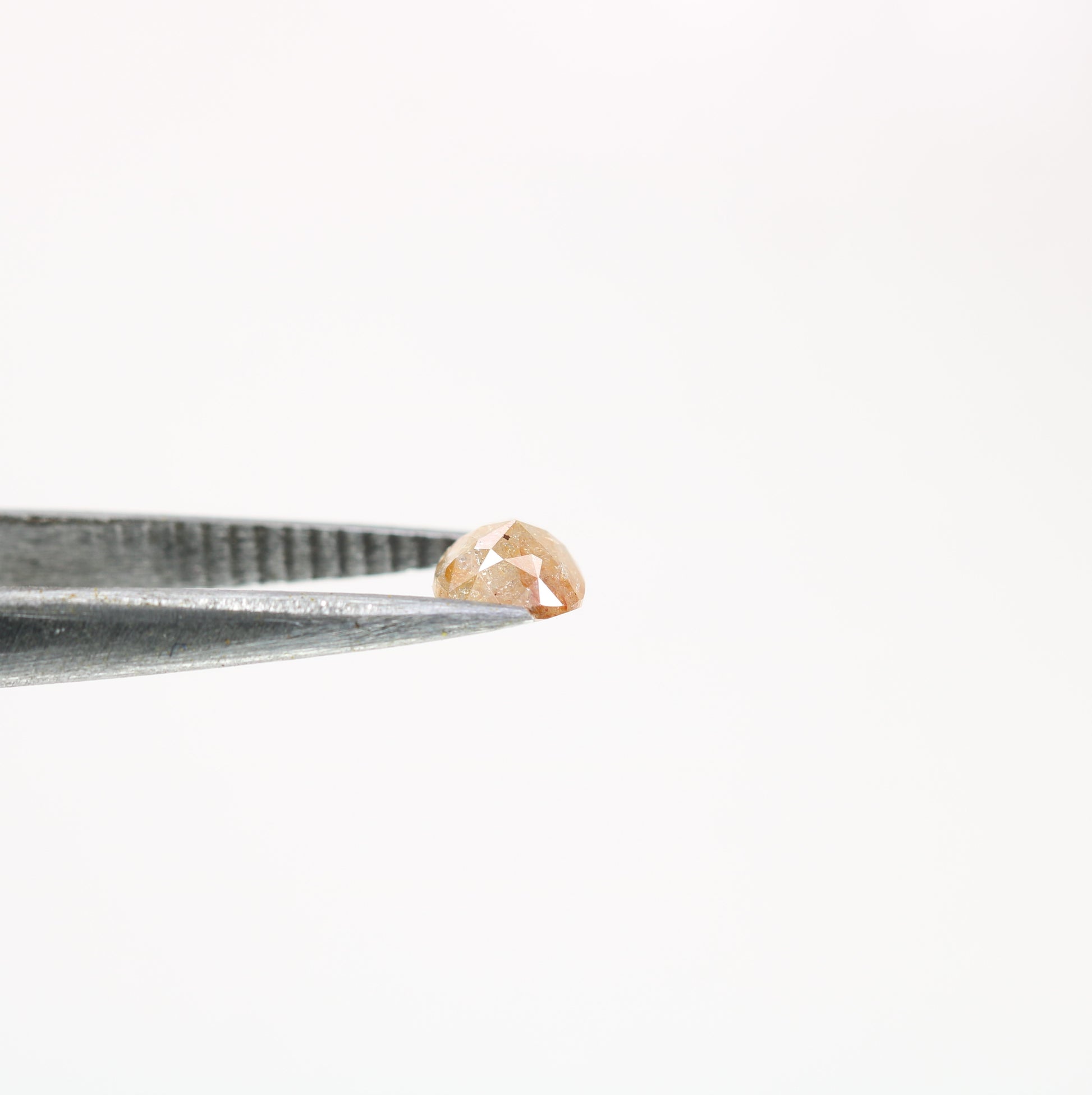 0.48 CT Pear Peach Colour Diamond For Engagement Necklace | Pear Matte Finish Band Ring - JayKrishna Diamond