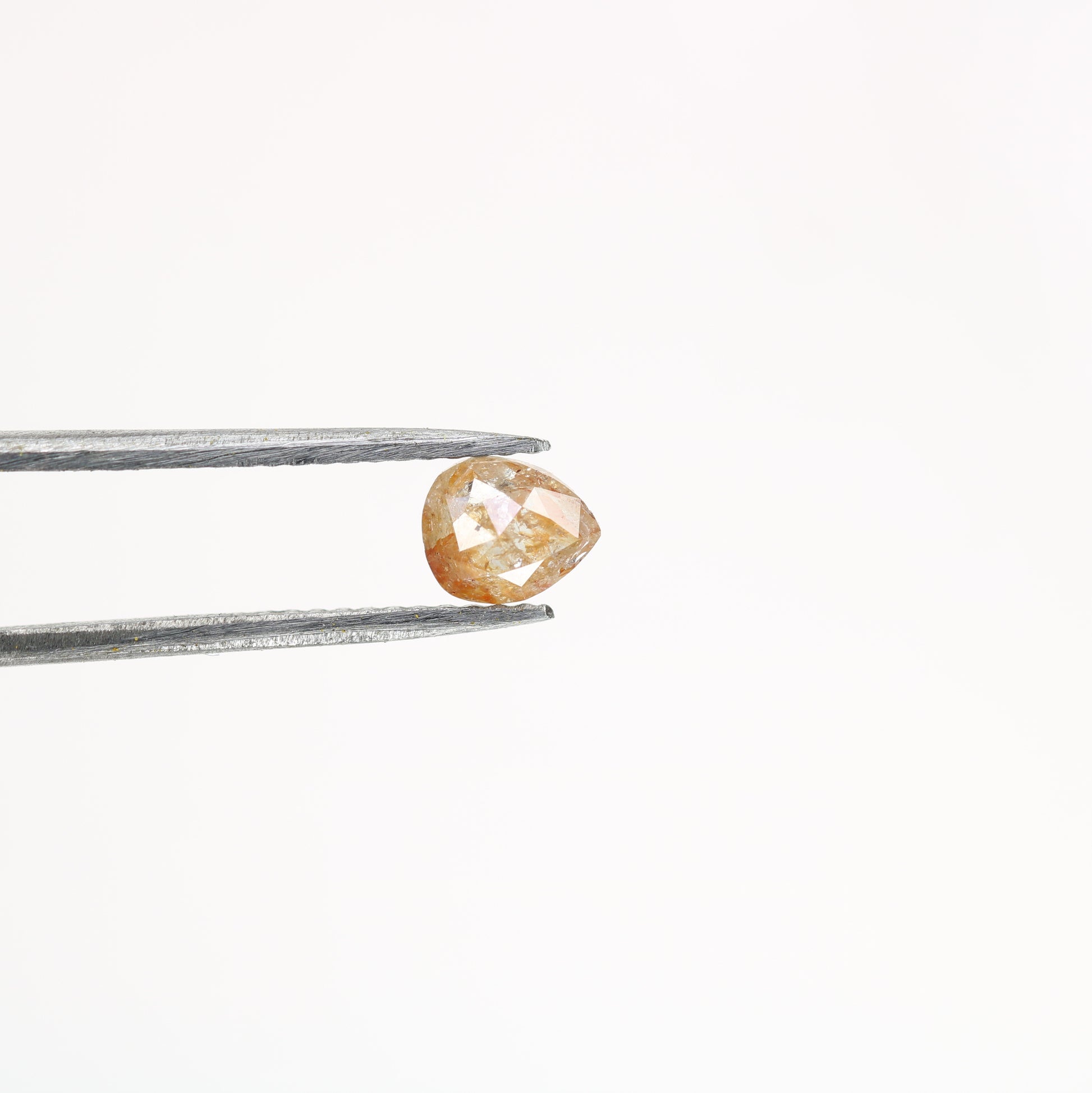 0.48 CT Pear Peach Colour Diamond For Engagement Necklace | Pear Matte Finish Band Ring - JayKrishna Diamond