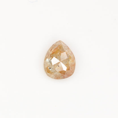 0.48 CT Pear Peach Colour Diamond For Engagement Necklace | Pear Matte Finish Band Ring - JayKrishna Diamond