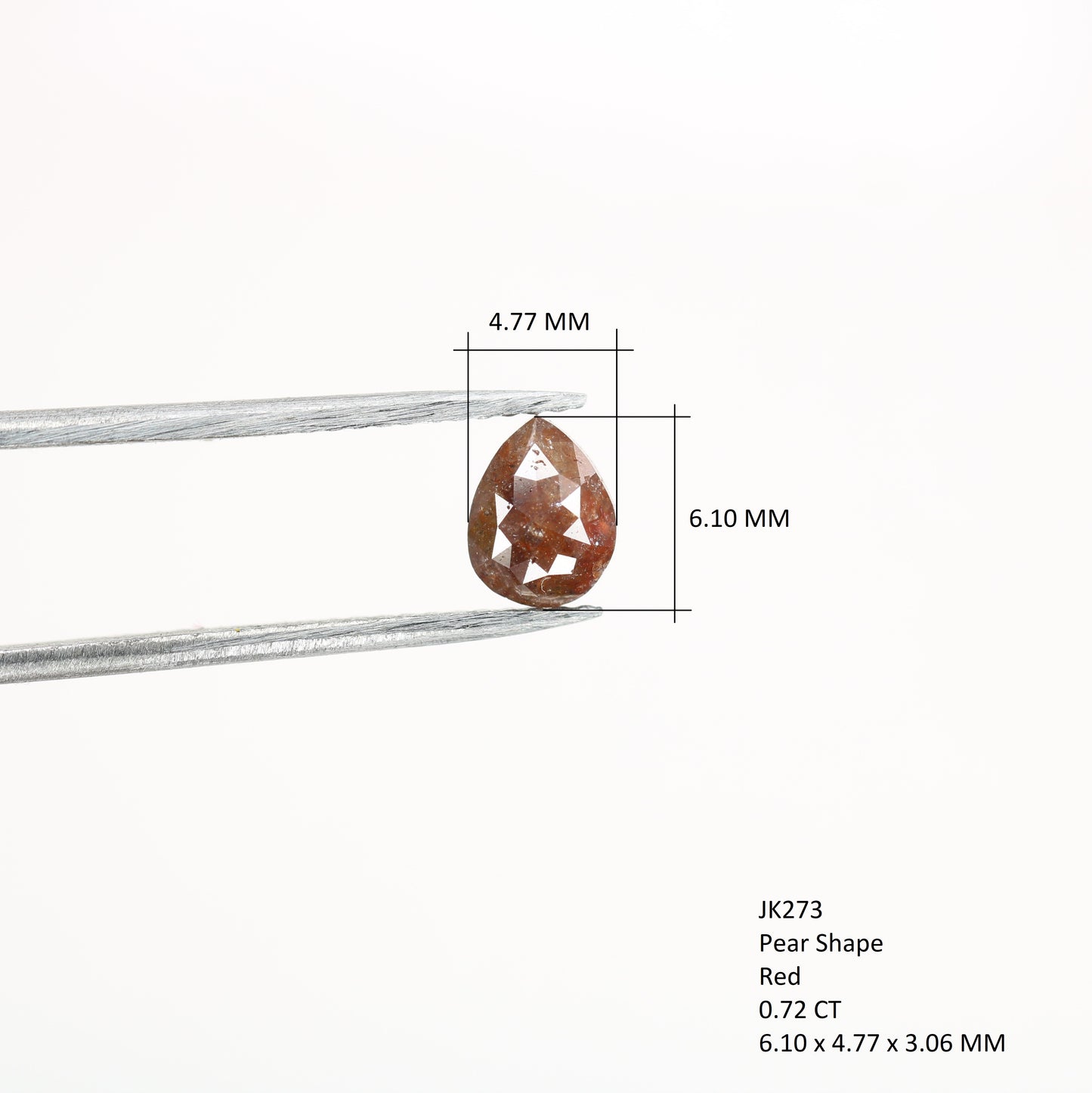 0.72 CT Red Pear Cut Diamond For Engagement Ring | Birthday Pear Diamond Gift Necklace - JayKrishna Diamond