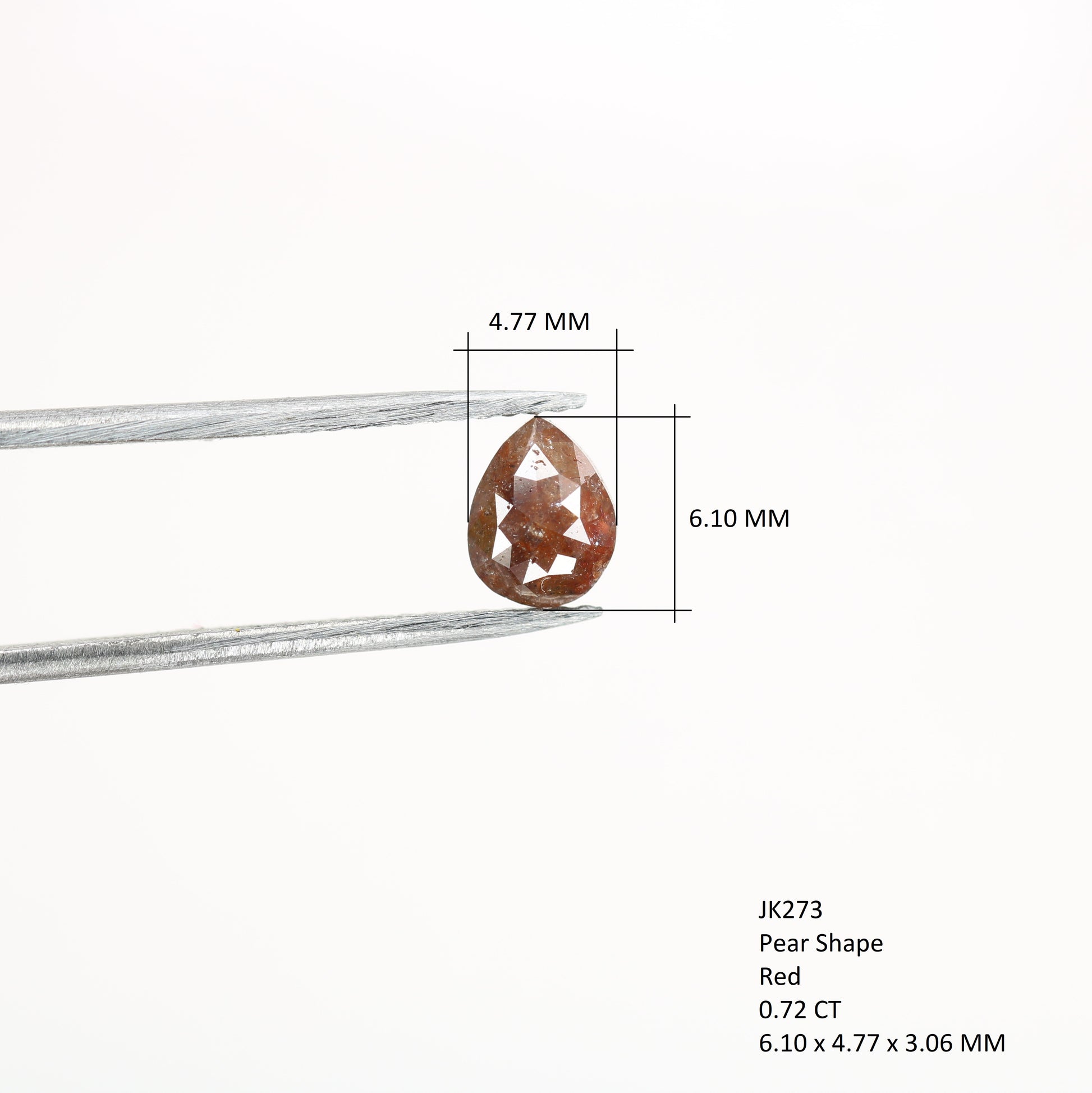 0.72 CT Red Pear Cut Diamond For Engagement Ring | Birthday Pear Diamond Gift Necklace - JayKrishna Diamond