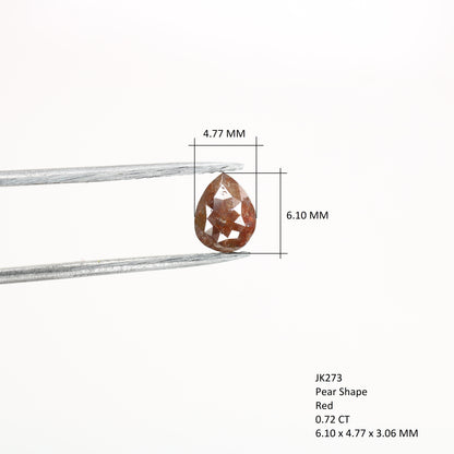 0.72 CT Red Pear Cut Diamond For Engagement Ring | Birthday Pear Diamond Gift Necklace - JayKrishna Diamond