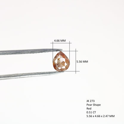 0.51 CT Red Natural Loose Pear Solitaire Gift Ring | Pear Diamond For Making Jewelry - JayKrishna Diamond