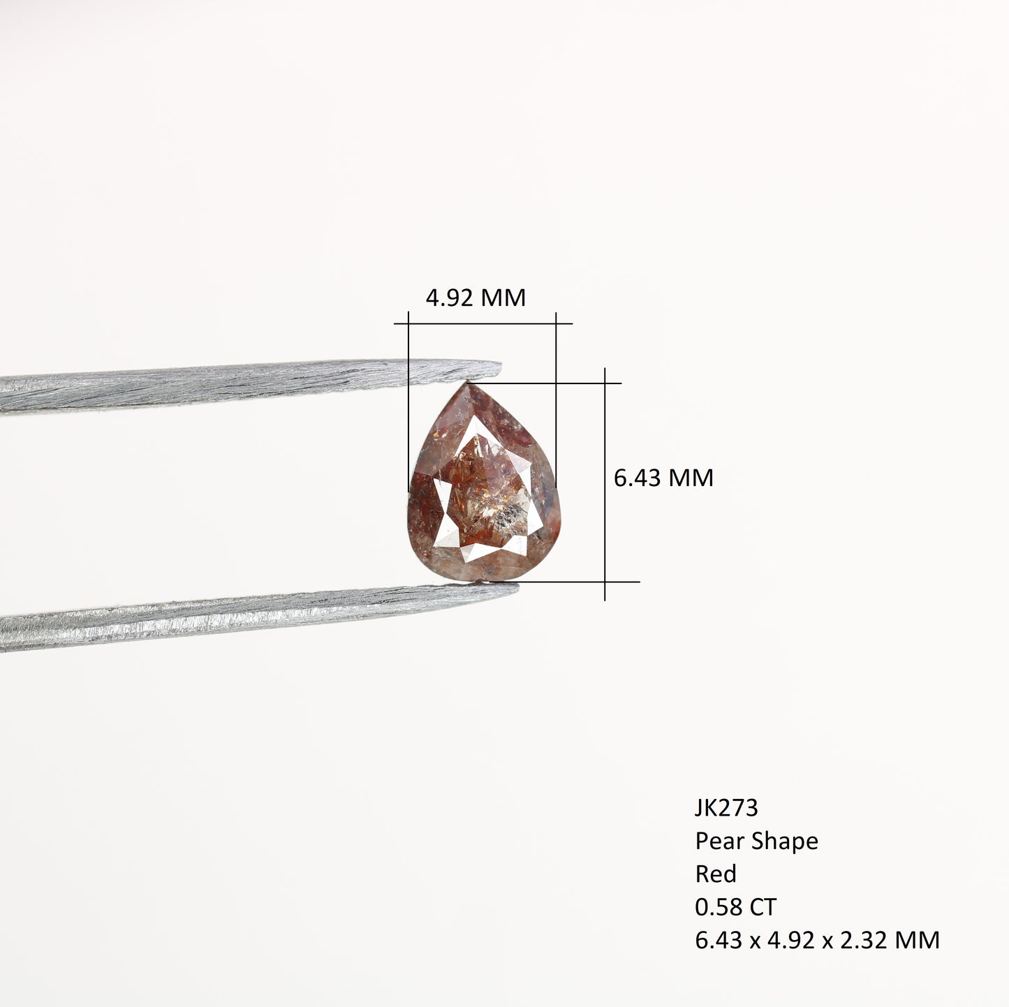 0.58 CT Natural Pear-Shaped Red Diamond – Perfect Loose Gem for Anniversary Rings and Thoughtful Gifts for Her - JayKrishna Diamond