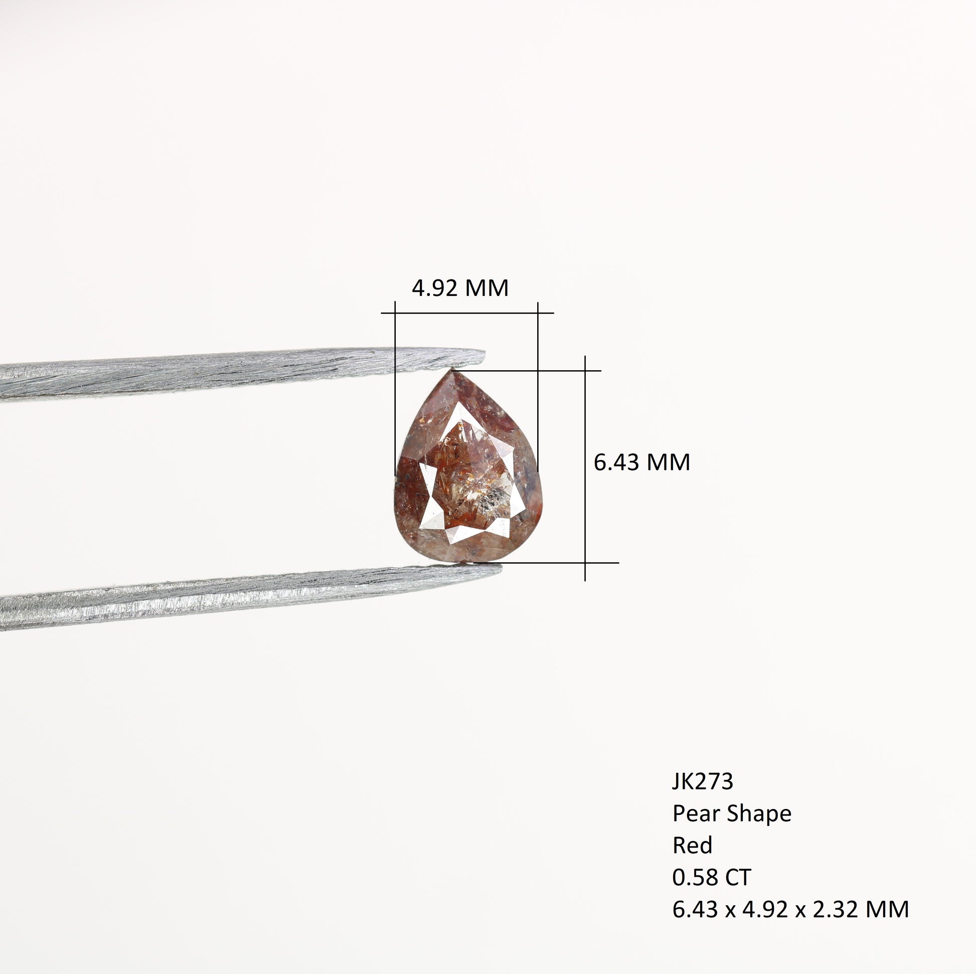 0.58 CT Natural Pear-Shaped Red Diamond – Perfect Loose Gem for Anniversary Rings and Thoughtful Gifts for Her - JayKrishna Diamond