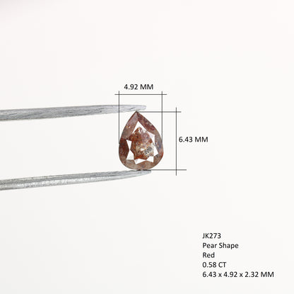 0.58 CT Natural Pear-Shaped Red Diamond – Perfect Loose Gem for Anniversary Rings and Thoughtful Gifts for Her - JayKrishna Diamond