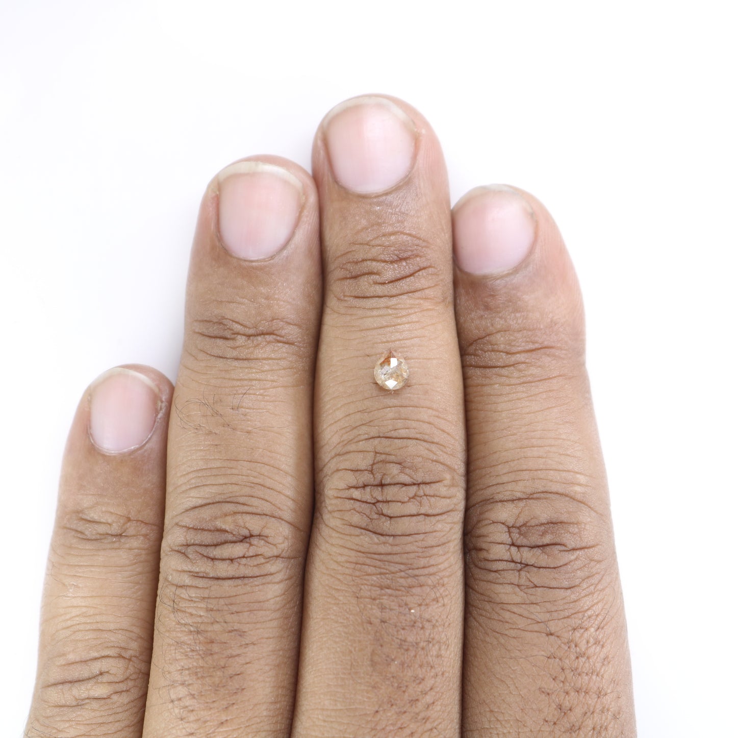 0.43 CT Peach Color Pear Diamond for Proposal Ring and Custom Pear Shape Ring Set - JayKrishna Diamond