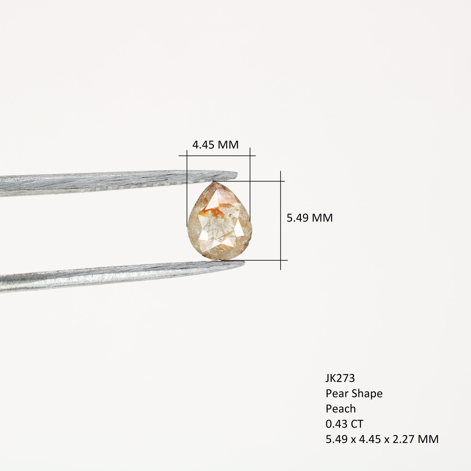 0.43 CT Peach Color Pear Diamond for Proposal Ring and Custom Pear Shape Ring Set - JayKrishna Diamond