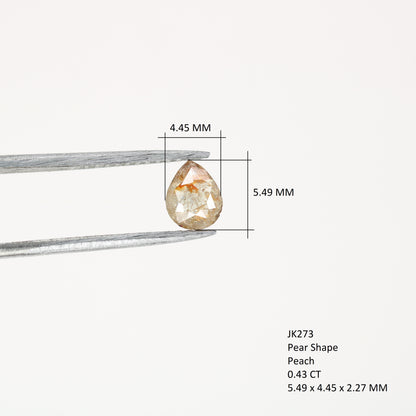 0.43 CT Peach Color Pear Diamond for Proposal Ring and Custom Pear Shape Ring Set - JayKrishna Diamond
