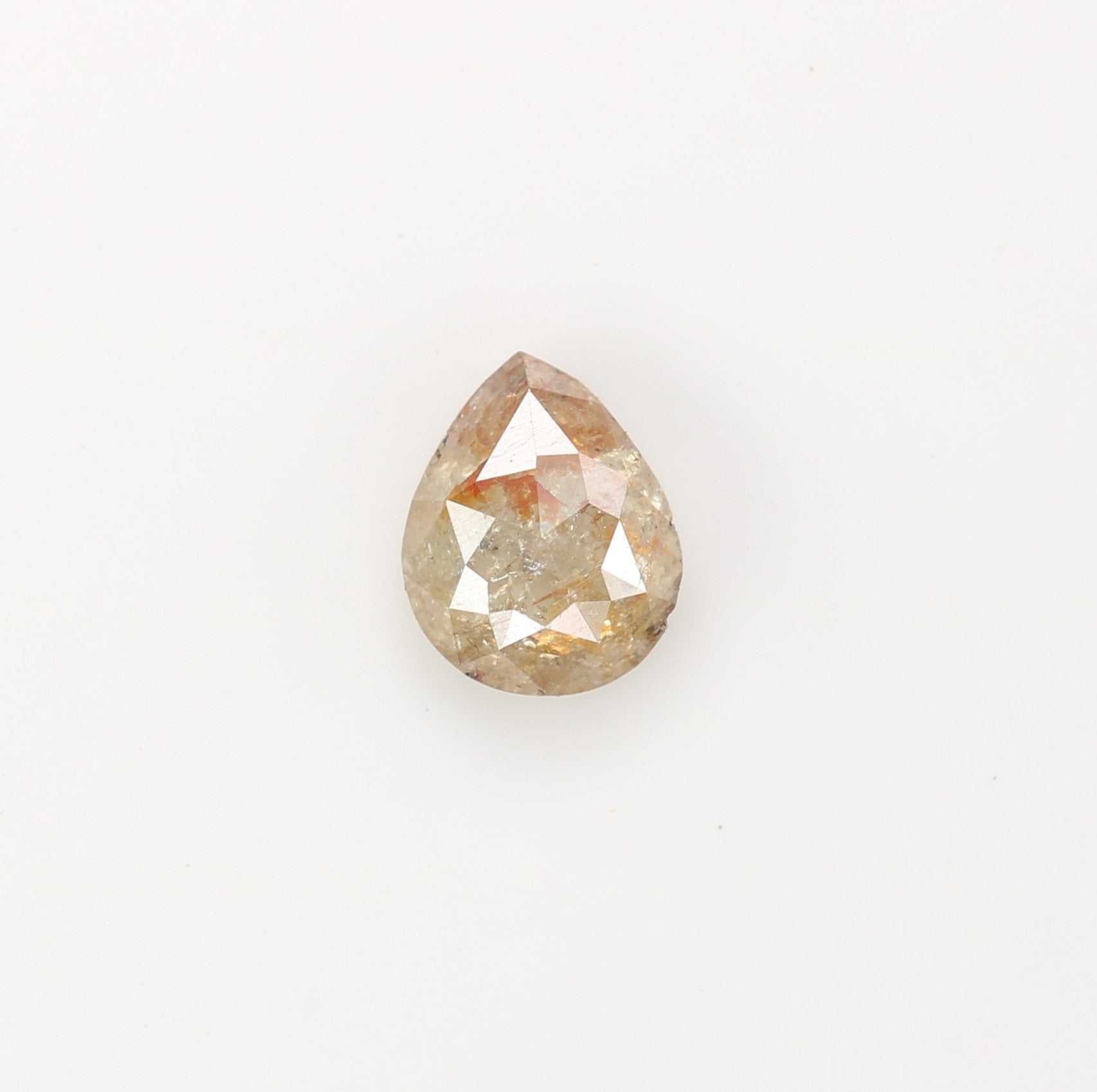 0.43 CT Peach Color Pear Diamond for Proposal Ring and Custom Pear Shape Ring Set - JayKrishna Diamond