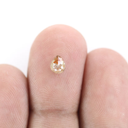 0.43 CT Peach Color Pear Diamond for Proposal Ring and Custom Pear Shape Ring Set - JayKrishna Diamond