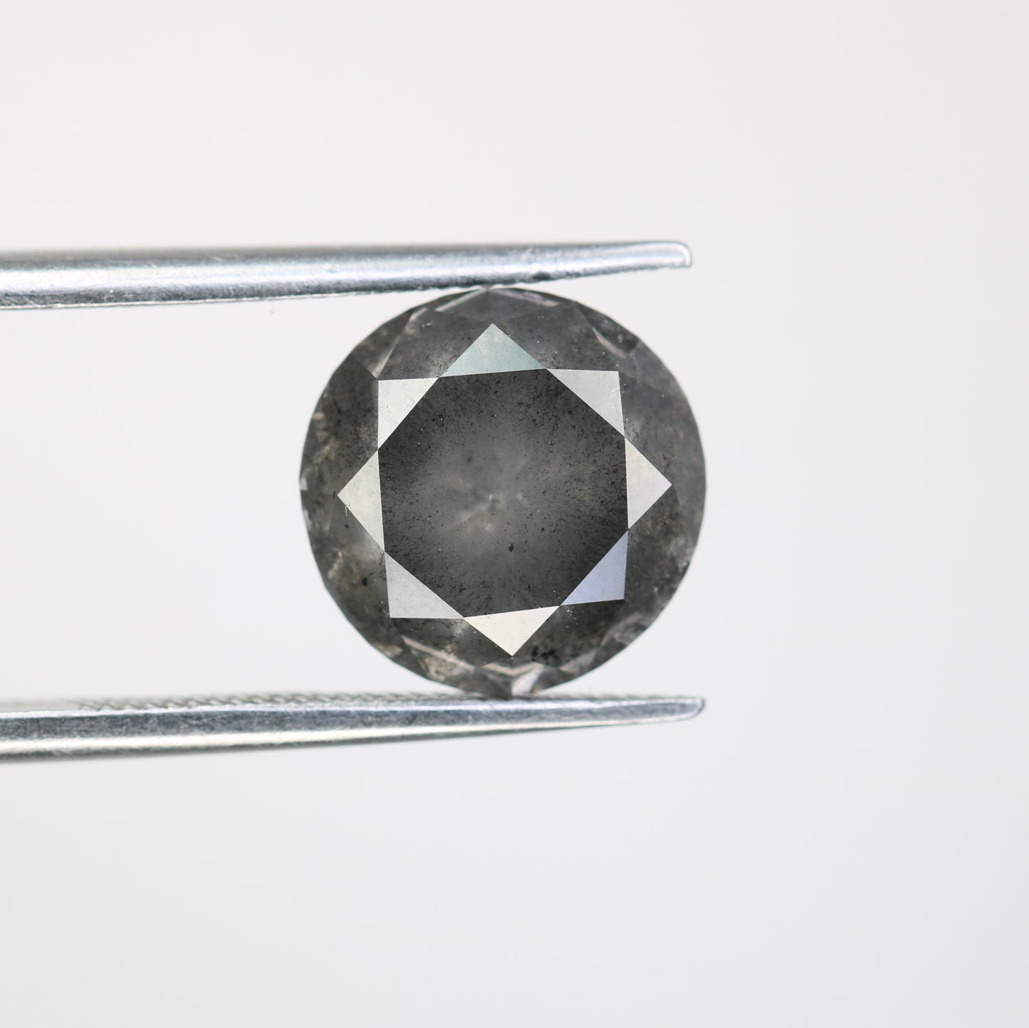 4.57 CT Salt And Pepper Loose Round Brilliant Cut Diamond For Galaxy Ring - JayKrishna Diamond