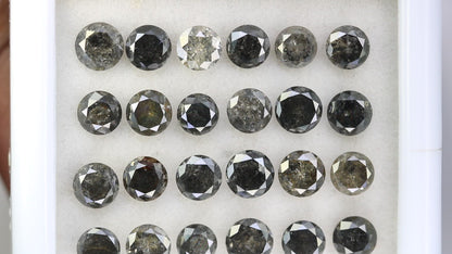 Captivating Brilliance: Explore Our Range of 0.51 CT to 0.69 CT Salt and Pepper Round Brilliant Cut Diamonds!