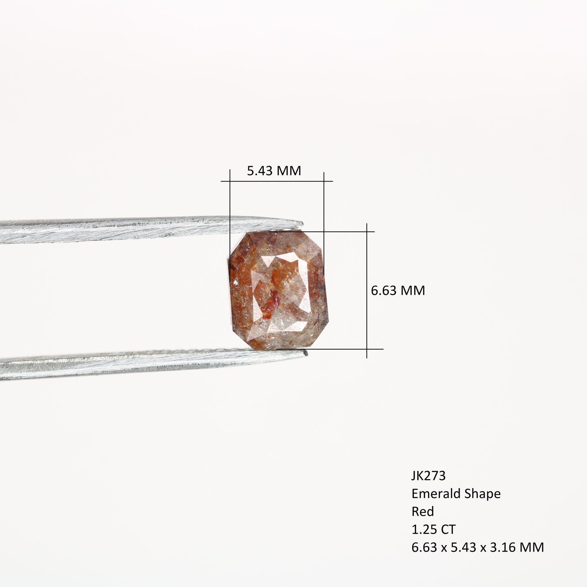 1.25 CT Red Pear Emerald Shape Diamond For Anniversary Necklace | Customize Jewelry | Natural Loose Diamond | Emerald Diamond Ring - JayKrishna Diamond