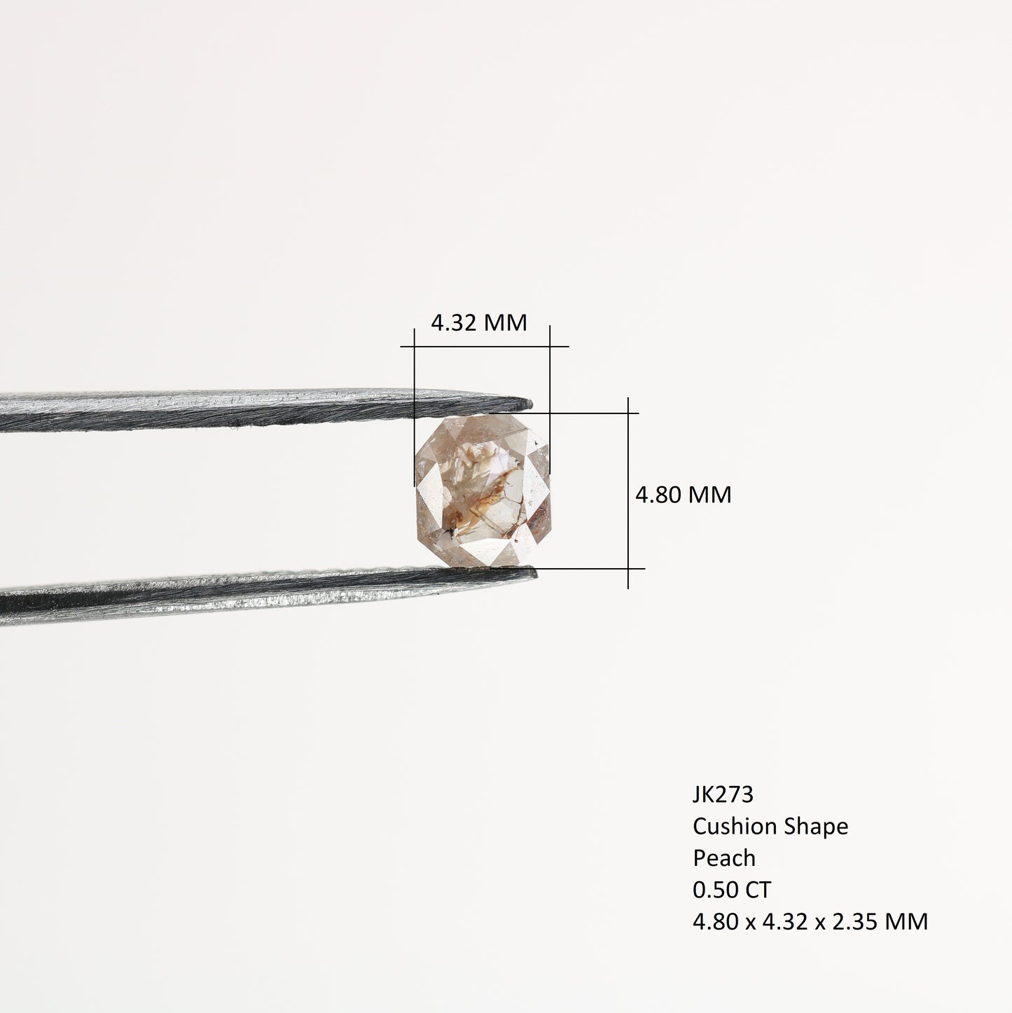0.50 CT Peach Cushion Shape Diamond For Necklace | Engagement Gift Diamond Ring - JayKrishna Diamond