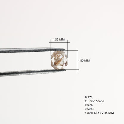0.50 CT Peach Cushion Shape Diamond For Necklace | Engagement Gift Diamond Ring - JayKrishna Diamond
