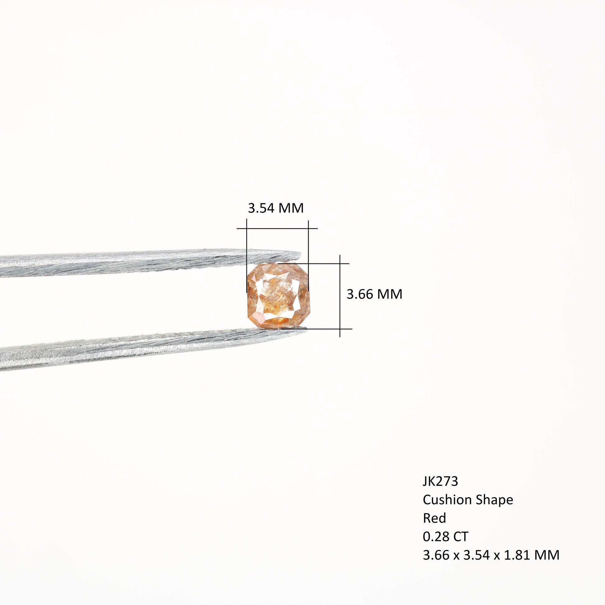 0.28 CT Red Cushion Shape Diamond – Perfect for Anniversary Rings | Unique Engagement Diamond Ring - JayKrishna Diamond