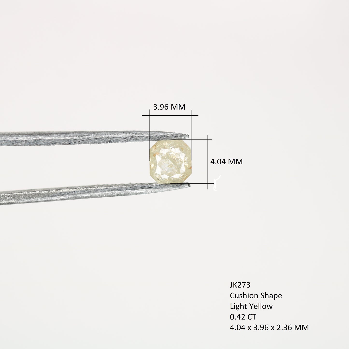 0.42 CT Light Yellow Cushion Diamond for Anniversary Ring and Classic Solitaire Engagement Jewelry - JayKrishna Diamond