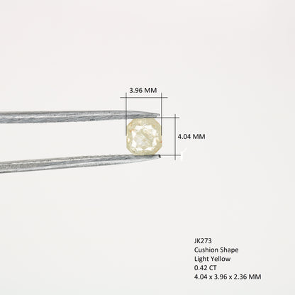 0.42 CT Light Yellow Cushion Diamond for Anniversary Ring and Classic Solitaire Engagement Jewelry - JayKrishna Diamond