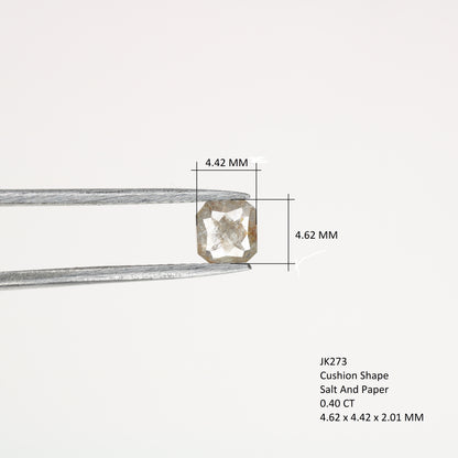 Unique 0.40 CT Salt & Pepper Cushion Cut Diamond | Perfect for Prong Set Rings - JayKrishna Diamond