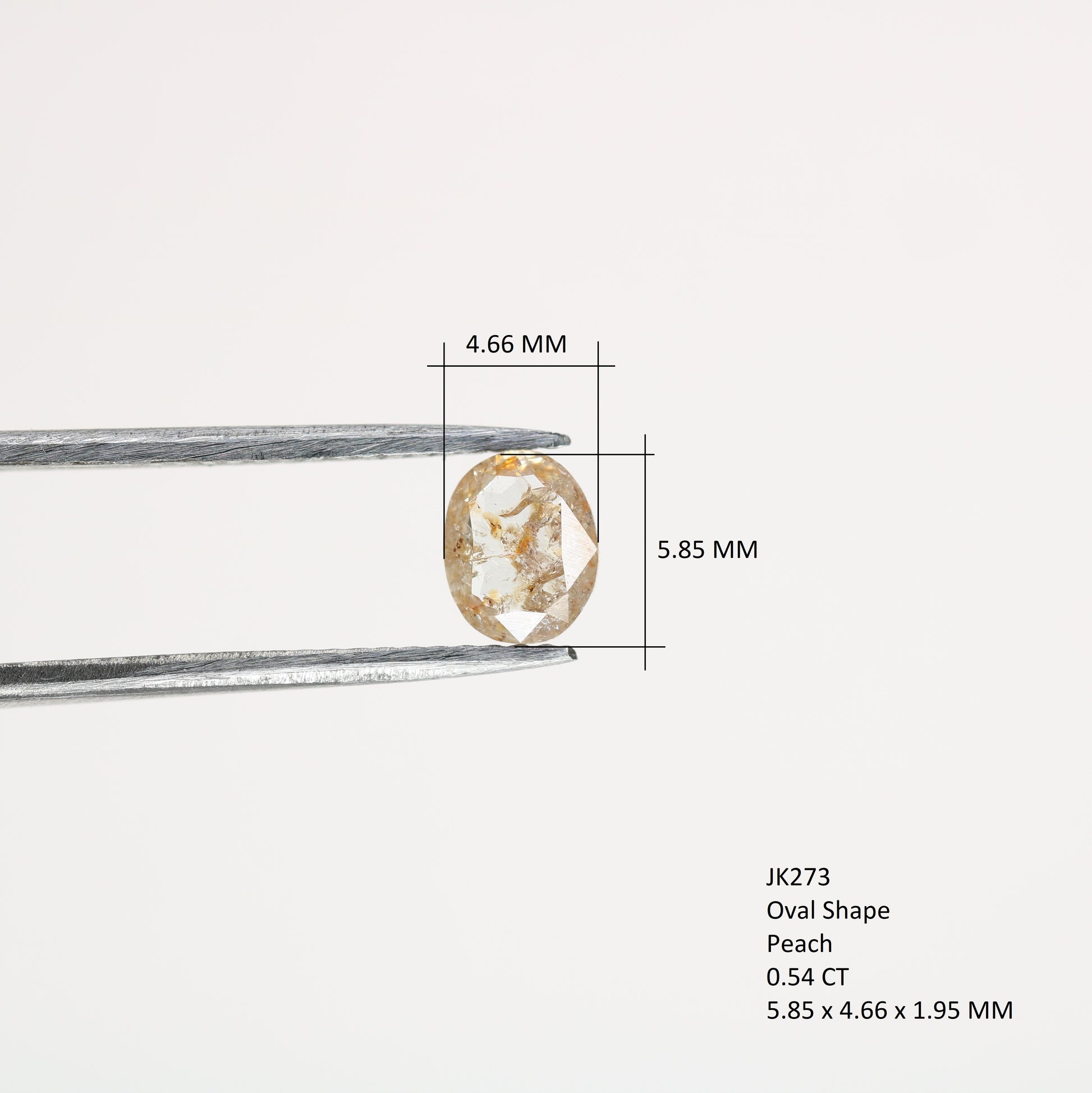0.54 CT Peach Colour Oval Shape Brilliant Cut Diamond For Engagement Ring | - JayKrishna Diamond