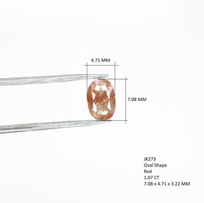 1.07 CT  Red Colour Oval Shape Diamond For Wedding Ring - JayKrishna Diamond