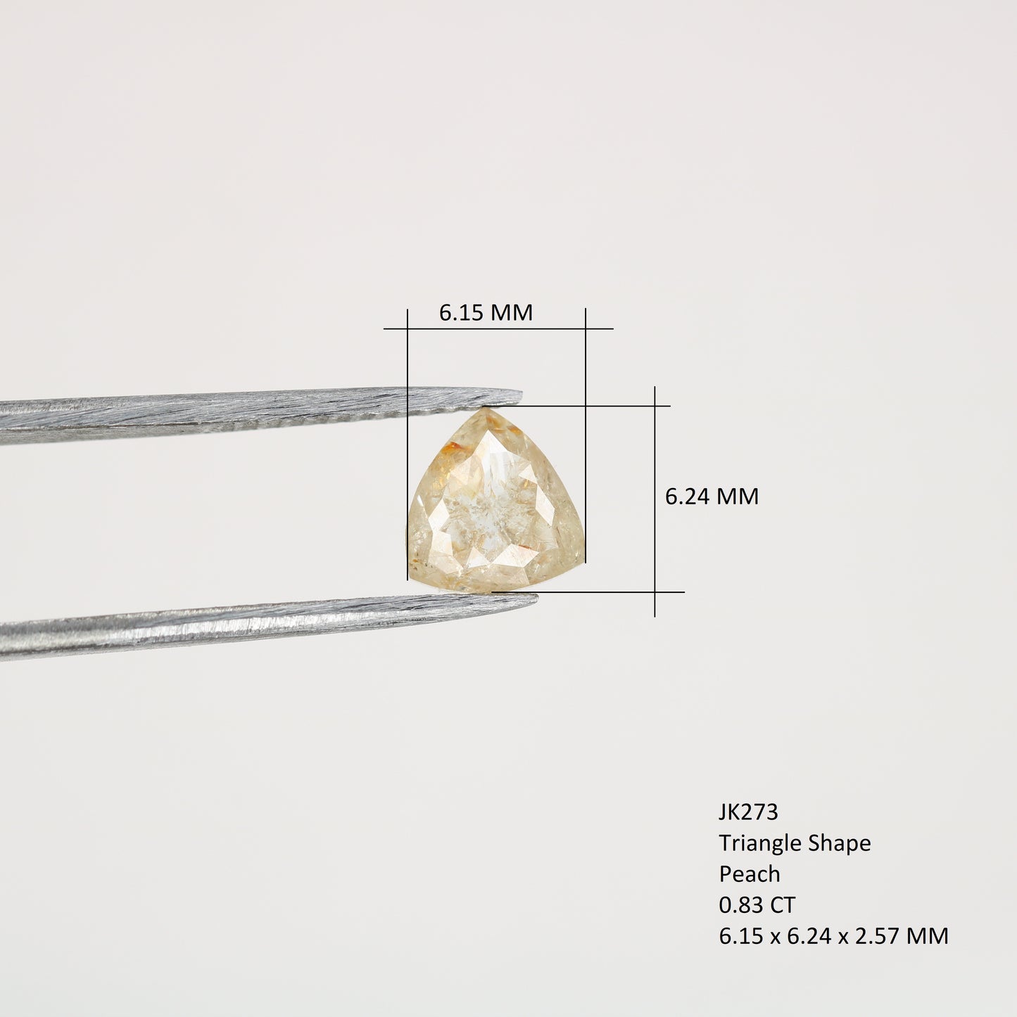 0.83 CT Peach Colour Triangle Shape Rose Cut Diamond For gift Ring | Rose Gold Engagement Ring - JayKrishna Diamond