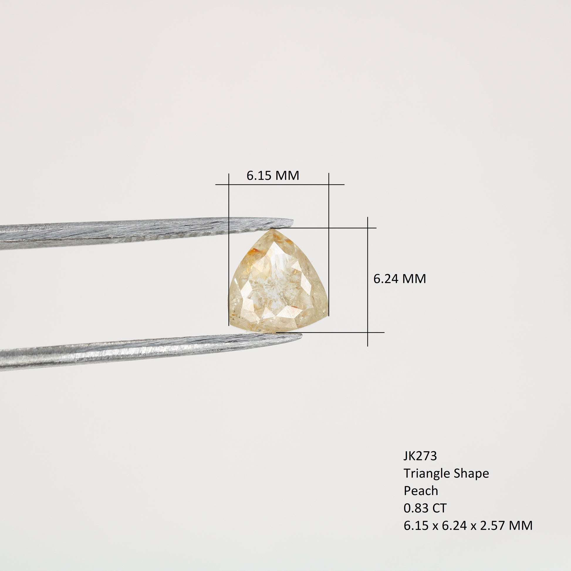 0.83 CT Peach Colour Triangle Shape Rose Cut Diamond For gift Ring | Rose Gold Engagement Ring - JayKrishna Diamond