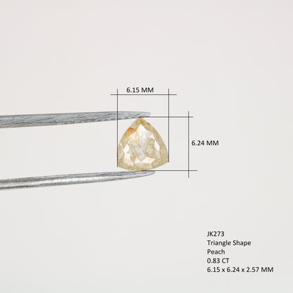 0.83 CT Peach Colour Triangle Shape Rose Cut Diamond For gift Ring | Rose Gold Engagement Ring - JayKrishna Diamond