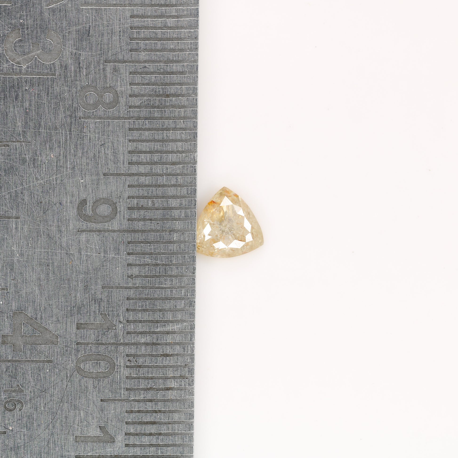 0.83 CT Peach Colour Triangle Shape Rose Cut Diamond For gift Ring | Rose Gold Engagement Ring - JayKrishna Diamond