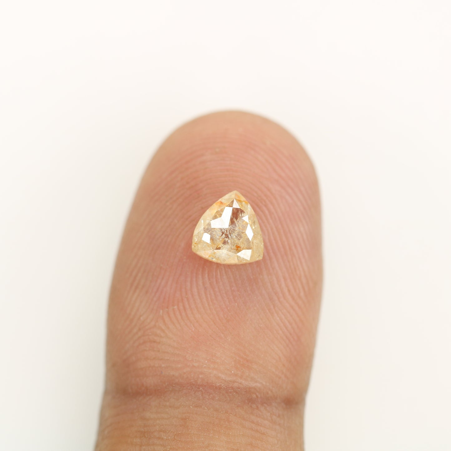 0.83 CT Peach Colour Triangle Shape Rose Cut Diamond For gift Ring | Rose Gold Engagement Ring - JayKrishna Diamond