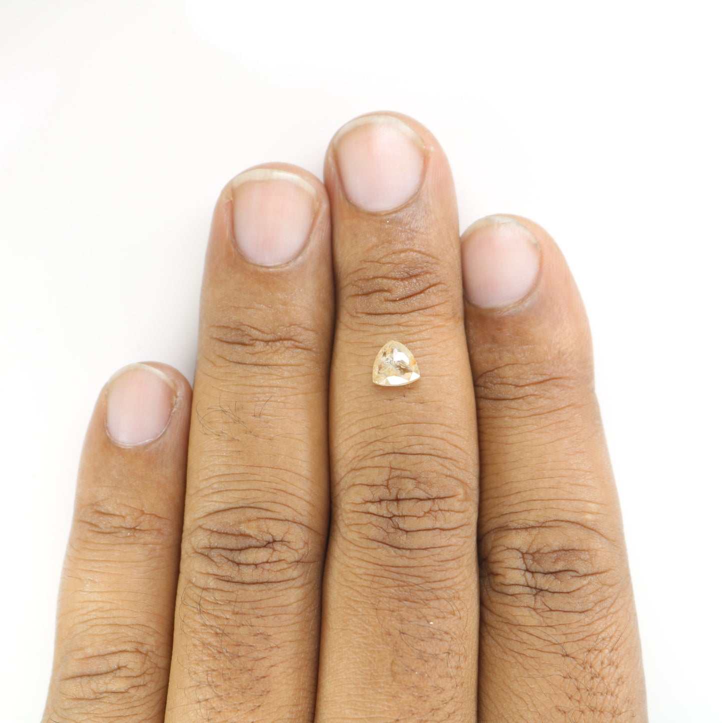 0.83 CT Peach Colour Triangle Shape Rose Cut Diamond For gift Ring | Rose Gold Engagement Ring - JayKrishna Diamond