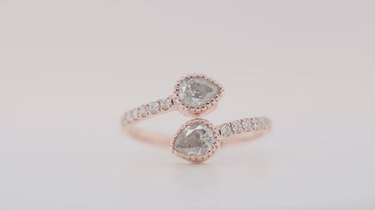 Pear Cut Natural Diamond Wedding Ring, 0.90 CT Diamond jewelry in 14K Gold Gift for Women Engagement