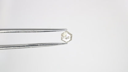 0.37 Carat Hexagon Shape Salt and Pepper Diamond 4.70 MM | Natural Gemstone for Custom Designer Rings, Unique Engagement Jewelry & Ethical Fine Jewelry
