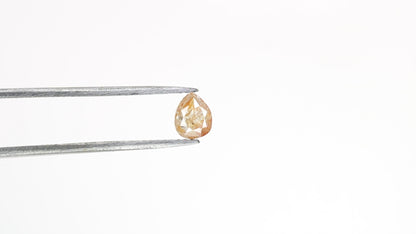 0.48 CT Pear Peach Colour Diamond For Engagement Necklace | Pear Matte Finish Band Ring