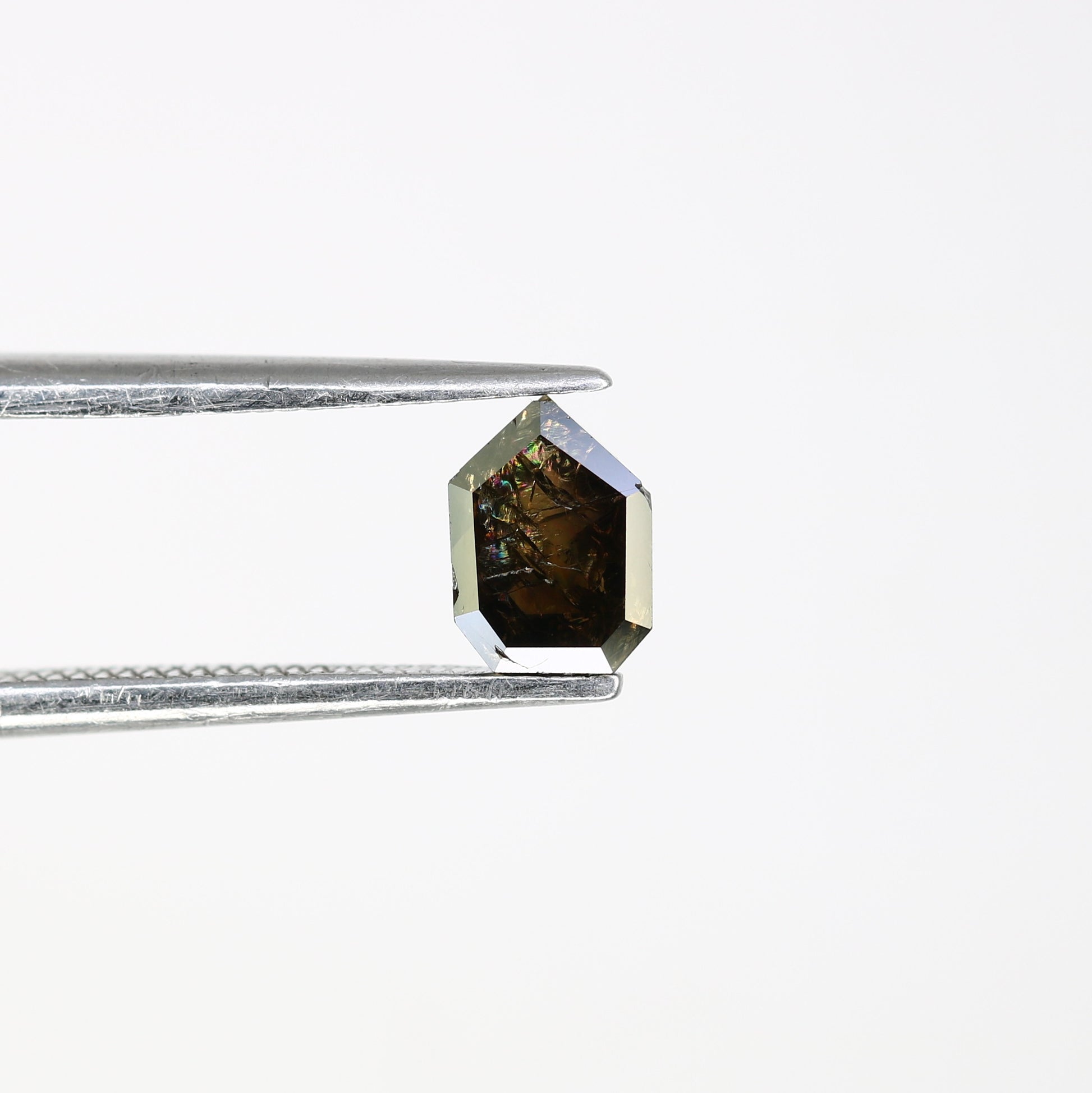 0.68 CT Geometric Shape 6.00 MM Fancy Dark Brown Diamond For Engagement Ring - JayKrishna Diamond