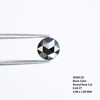 0.44 CT 5.00 MM Loose Natural Black Round Rose Cut Diamond for Engagement Ring and Unique Bridal Jewelry Design - JayKrishna Diamond
