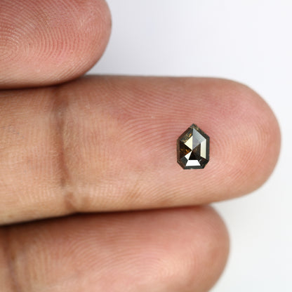 0.68 CT Geometric Shape 6.00 MM Fancy Dark Brown Diamond For Engagement Ring - JayKrishna Diamond