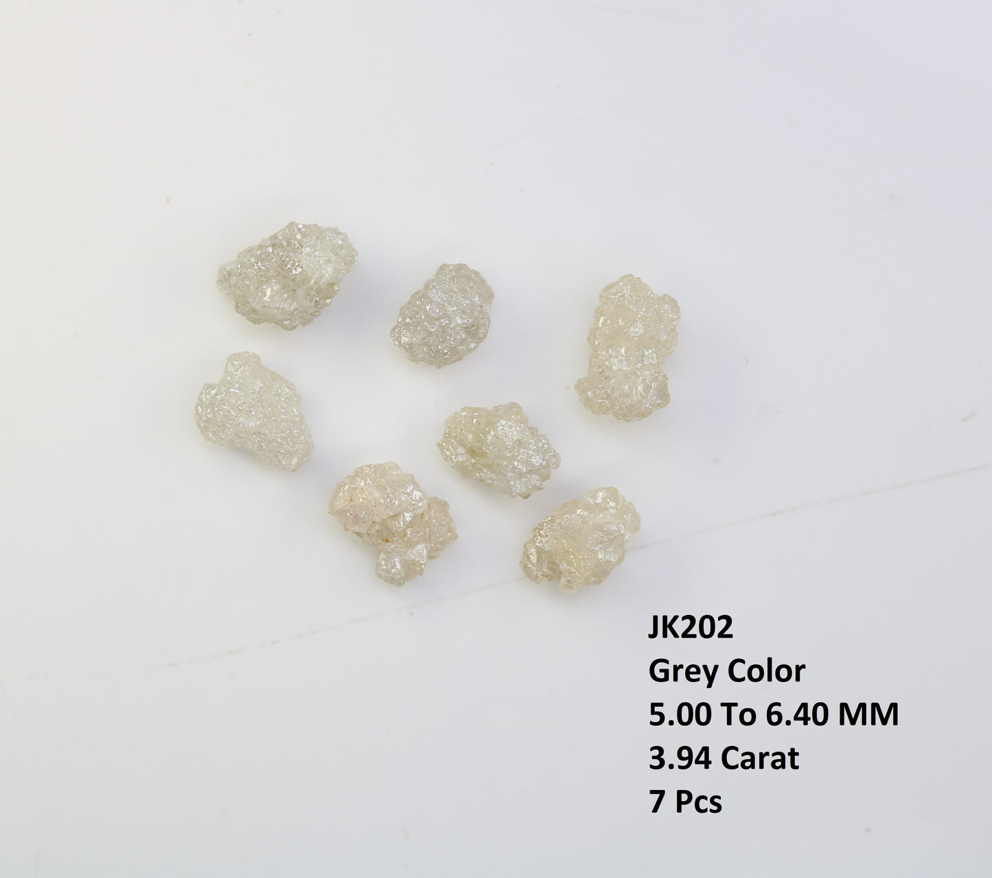 3.94 CT Raw White Grey Rough Irregular Cut Diamond For Engagement Ring - JayKrishna Diamond